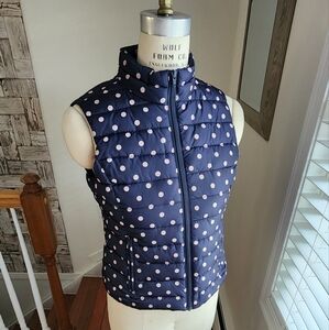 LOFT COLEBROOK Polka Dot Quilted Puffer Vest Size M